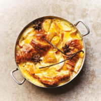 Apple and Calvados croissant buer pudding