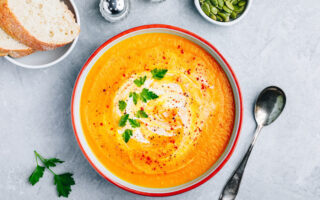 Carrot, orange and ginger soup