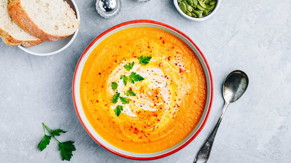 Carrot, orange and ginger soup