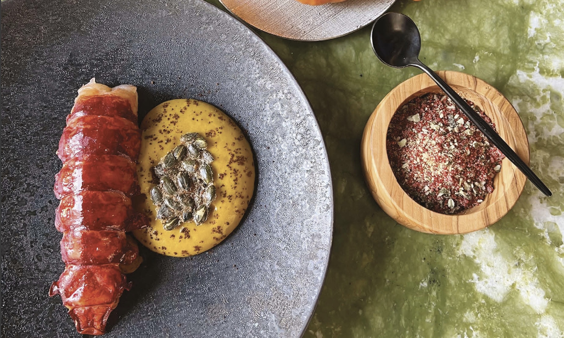 Breton lobster with squash and coffee