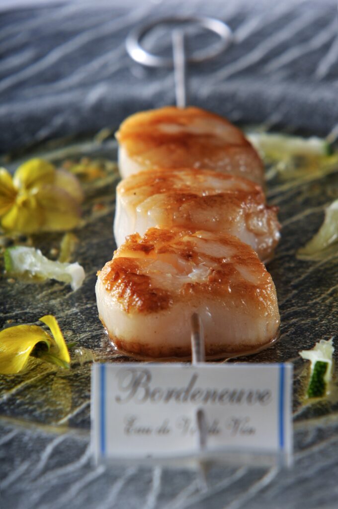 Blanche Bordeneuve Marinated Scallops Skewer