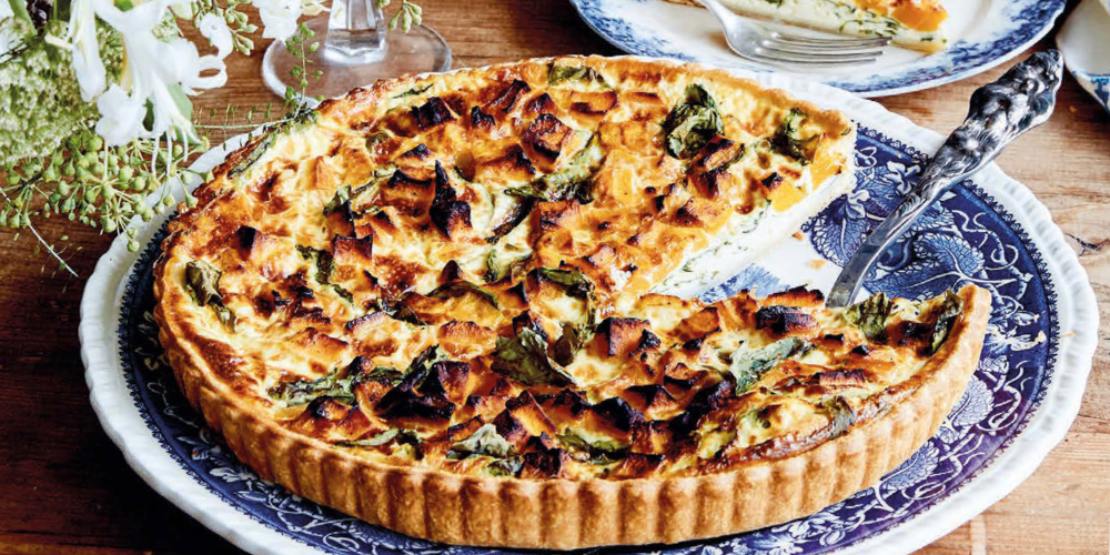 Quiche Esther with butternut squash and kale
