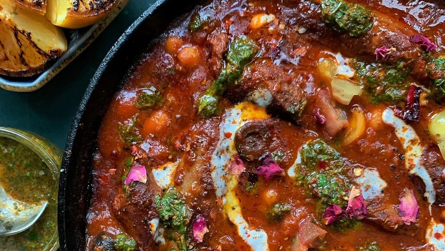 Merguez and white bean cassoulet with zhug