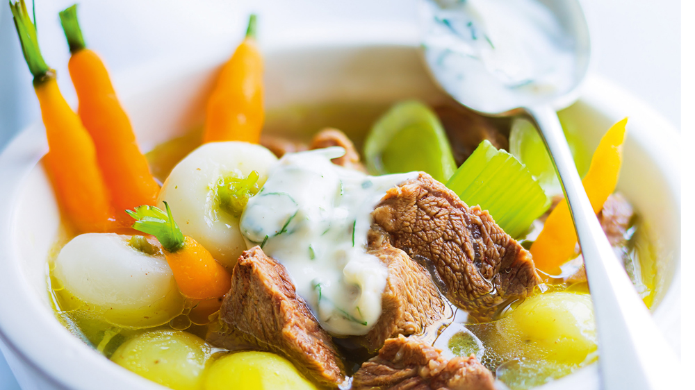 Pot-au-feu with sharp horseradish cream