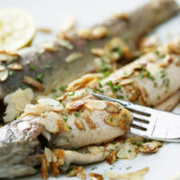 Trout with almonds portrait
