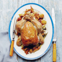 Roast chicken on a plate