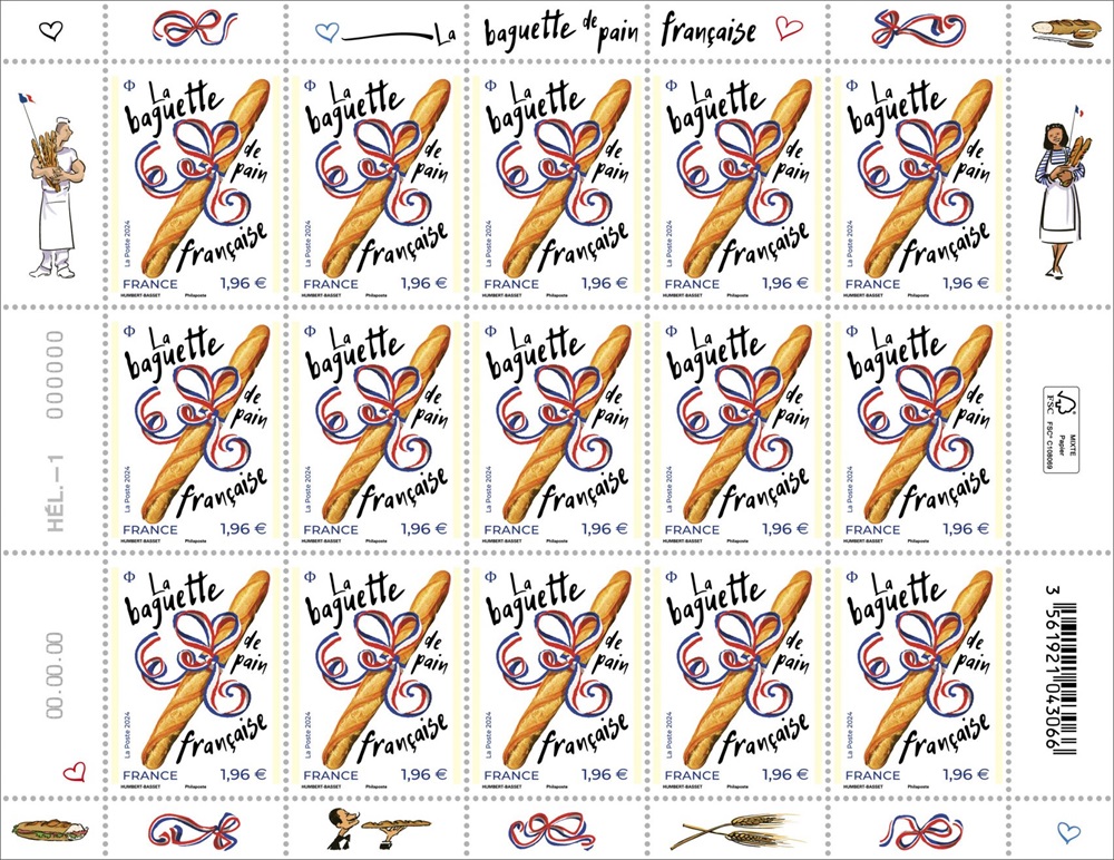 New French stamps smell of baguettes